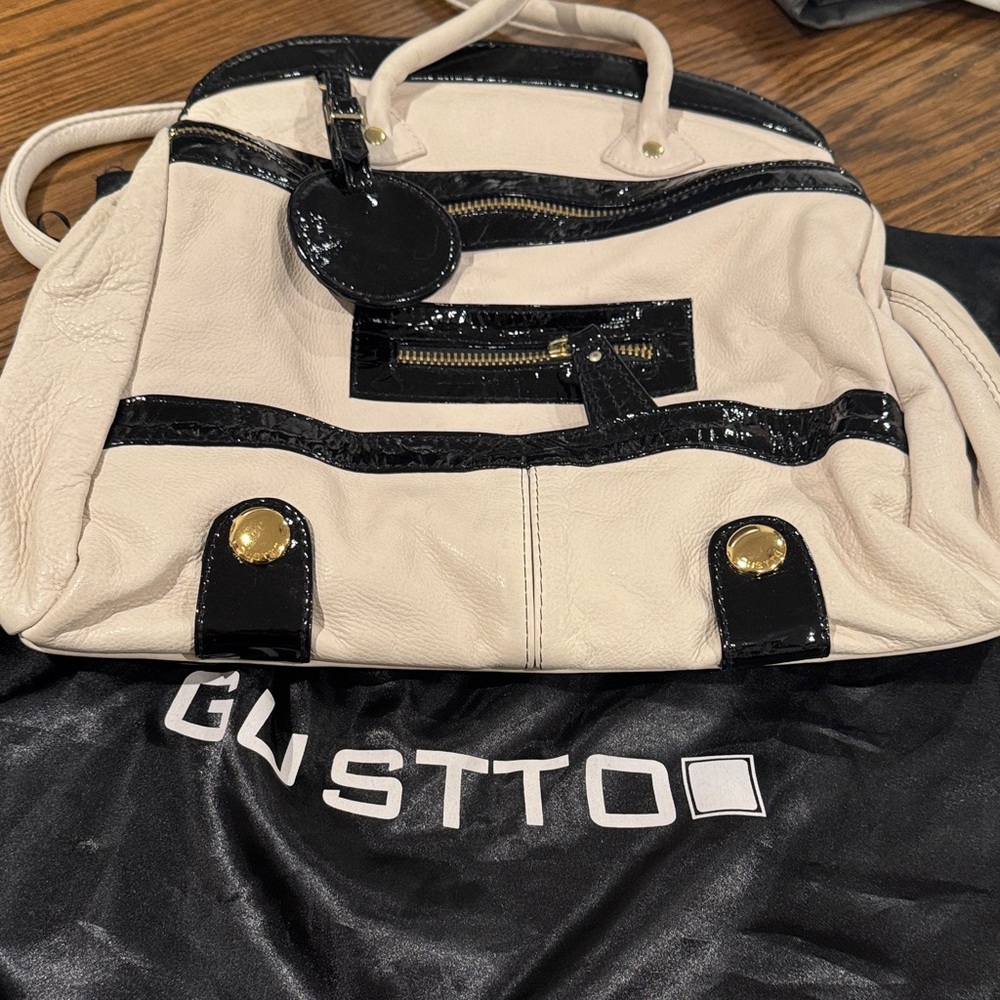 Women's Cream and Black Bag